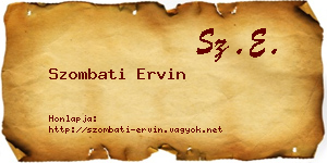 Szombati Ervin névjegykártya