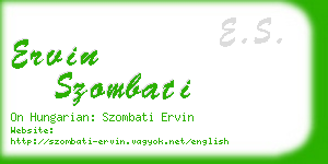 ervin szombati business card